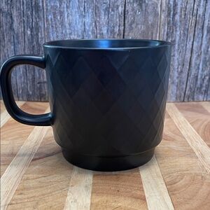 Starbucks | 2013 | Matte Black | Raised Diamond Pattern | Collection | Mug |12oz